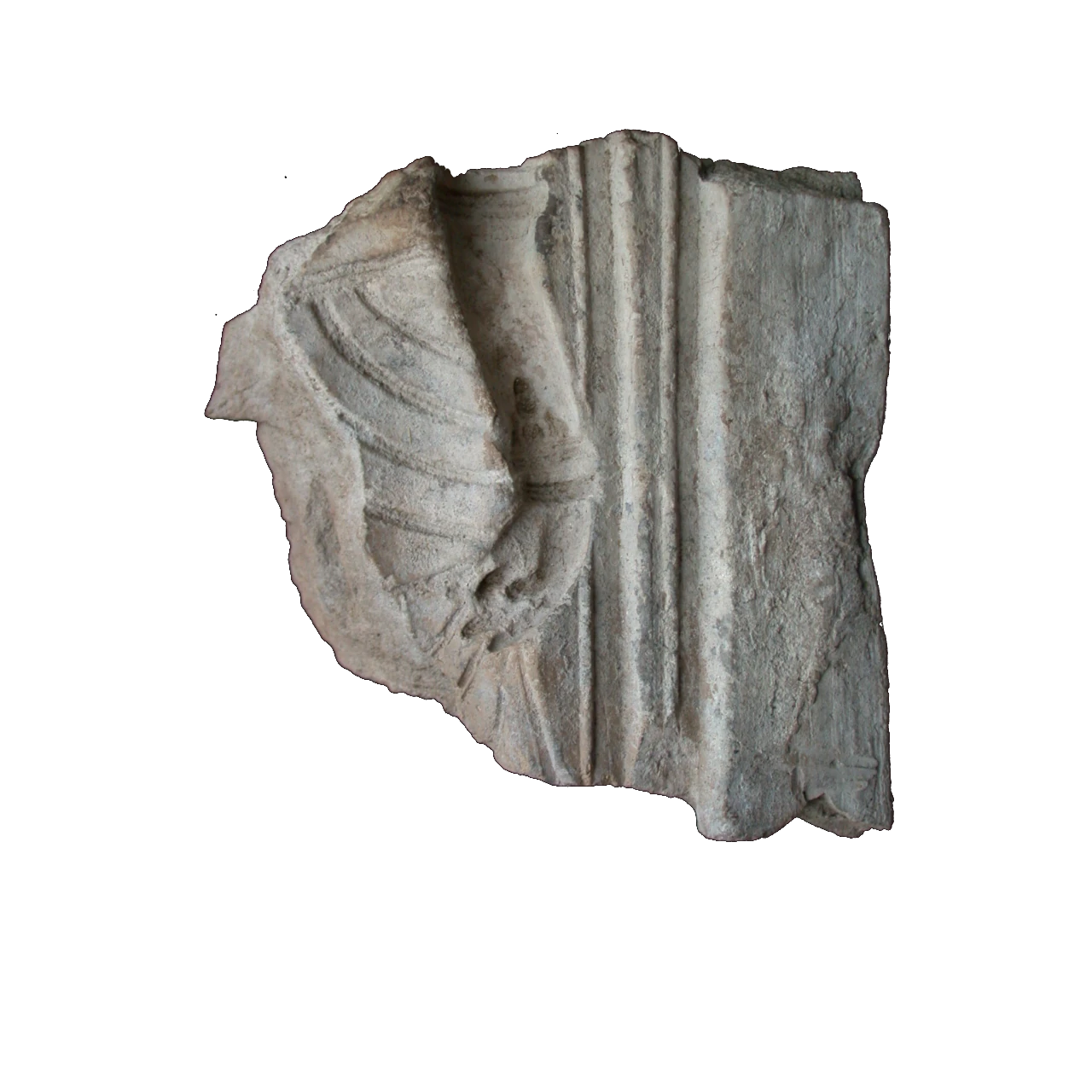 The picture shows a fragment of a stone mold.