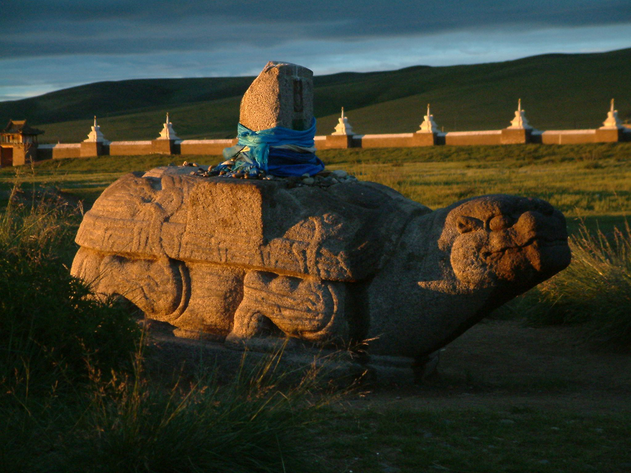 Image showing a large stone tortoise sculpture